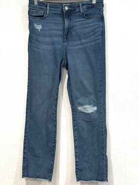 Denizen Levis Jeans High Rise Ankle Straight Raw Hem Distressed W31xL27 Womens 8